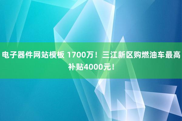 电子器件网站模板 1700万！三江新区购燃油车最高补贴4000元！