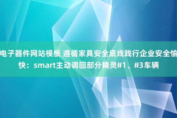电子器件网站模板 遵循家具安全底线践行企业安全愉快：smart主动调回部分精灵#1、#3车辆