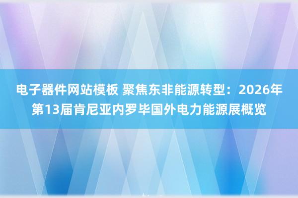 电子器件网站模板 聚焦东非能源转型：2026年第13届肯尼亚内罗毕国外电力能源展概览