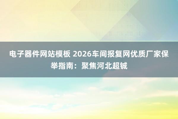 电子器件网站模板 2026车间报复网优质厂家保举指南：聚焦河北超铖