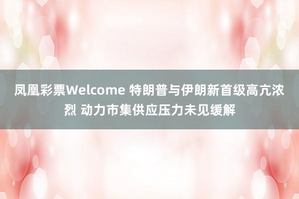 凤凰彩票Welcome 特朗普与伊朗新首级高亢浓烈 动力市集供应压力未见缓解
