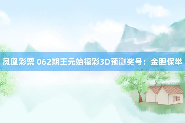 凤凰彩票 062期王元始福彩3D预测奖号：金胆保举