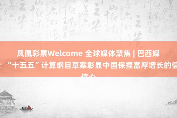 凤凰彩票Welcome 全球媒体聚焦 | 巴西媒体：“十五五”计算纲目草案彰显中国保捏富厚增长的信心
