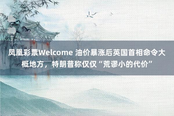凤凰彩票Welcome 油价暴涨后英国首相命令大概地方，特朗普称仅仅“荒谬小的代价”