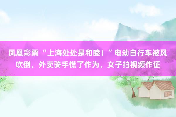 凤凰彩票 “上海处处是和睦！”电动自行车被风吹倒，外卖骑手慌了作为，女子拍视频作证