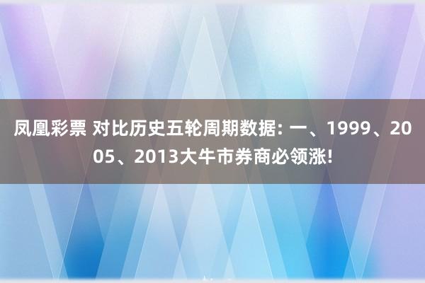 凤凰彩票 对比历史五轮周期数据: 一、1999、2005、2013大牛市券商必领涨!