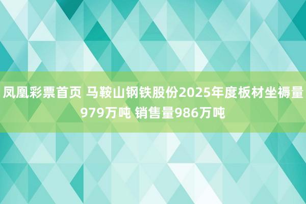 凤凰彩票首页 马鞍山钢铁股份2025年度板材坐褥量979万吨 销售量986万吨