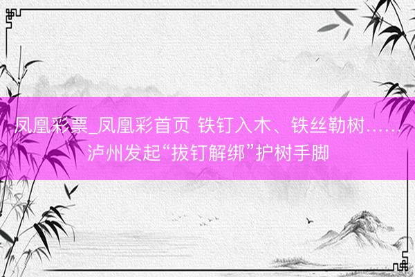 凤凰彩票_凤凰彩首页 铁钉入木、铁丝勒树……泸州发起“拔钉解绑”护树手脚