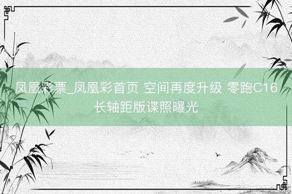凤凰彩票_凤凰彩首页 空间再度升级 零跑C16长轴距版谍照曝光