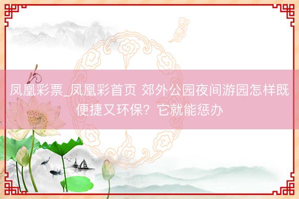 凤凰彩票_凤凰彩首页 郊外公园夜间游园怎样既便捷又环保?它就能惩办