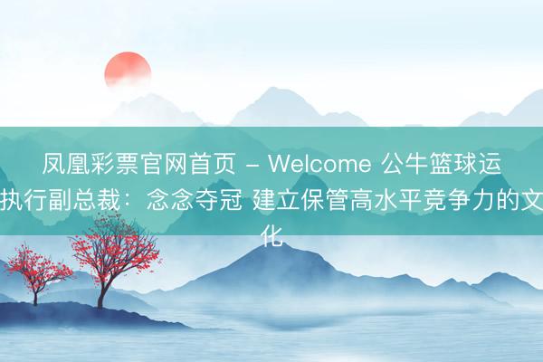 凤凰彩票官网首页 - Welcome 公牛篮球运营执行副总裁:念念夺冠 建立保管高水平竞争力的文化