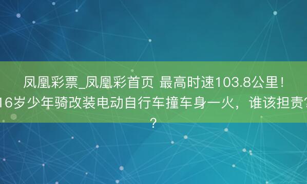 凤凰彩票_凤凰彩首页 最高时速103.8公里！16岁少年骑改装电动自行车撞车身一火，谁该担责？