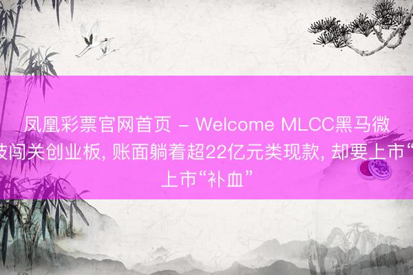 凤凰彩票官网首页 - Welcome MLCC黑马微容科技闯关创业板， 账面躺着超22亿元类现款， 却要上市“补血”